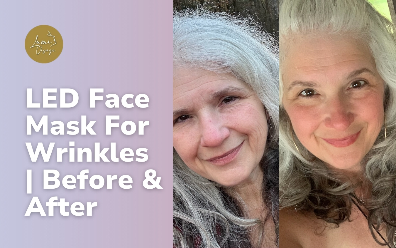 LED Face Mask For Wrinkles Before & After
