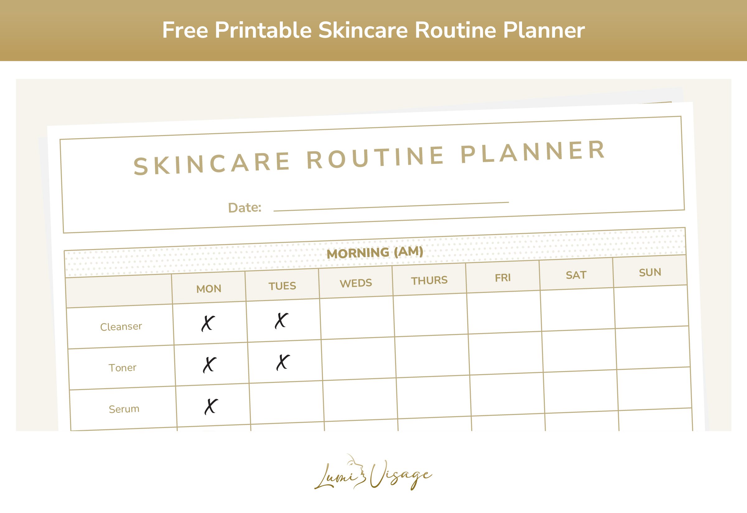 free skincare routine planner