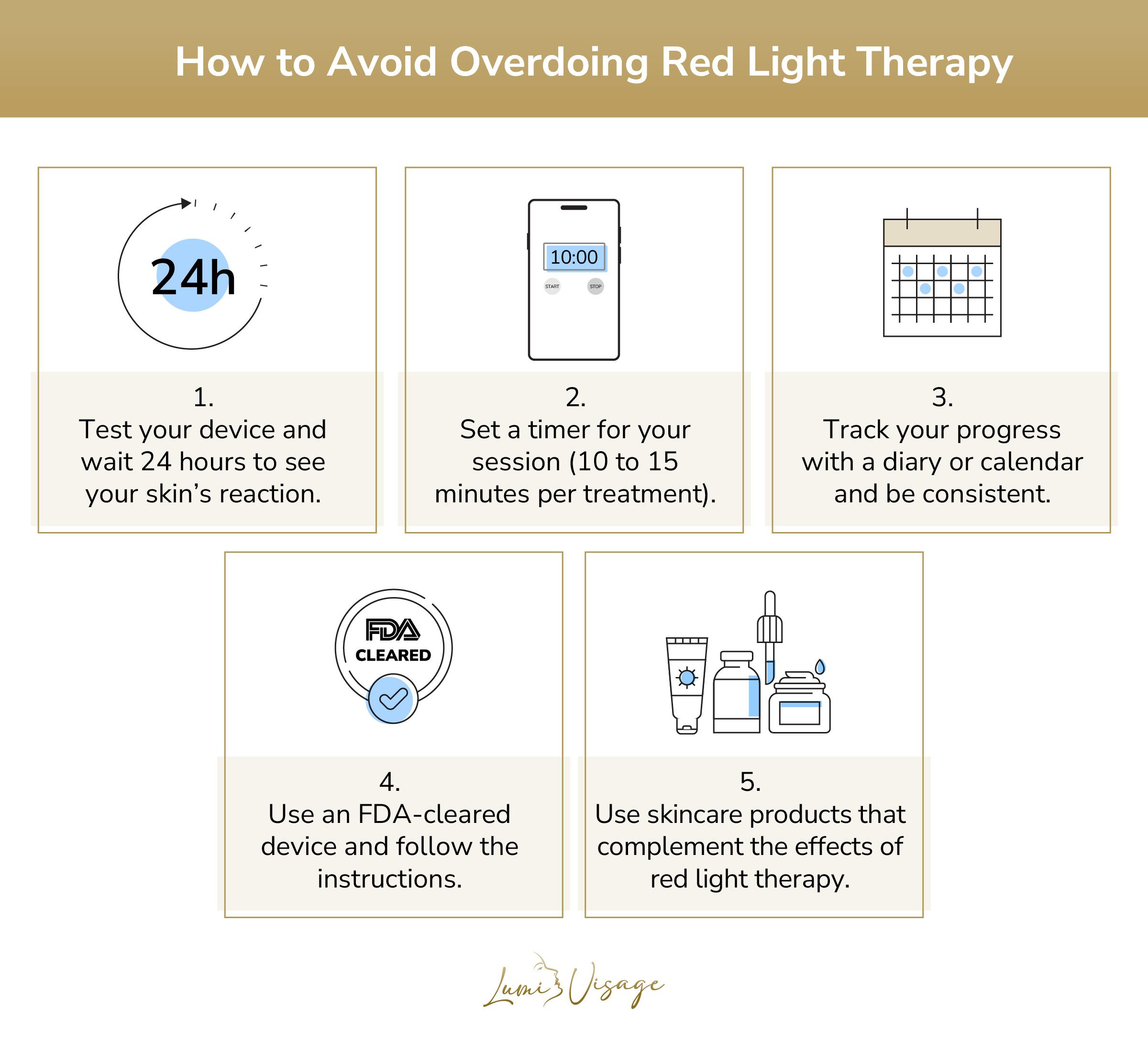how to avoid overdoing red light therapy