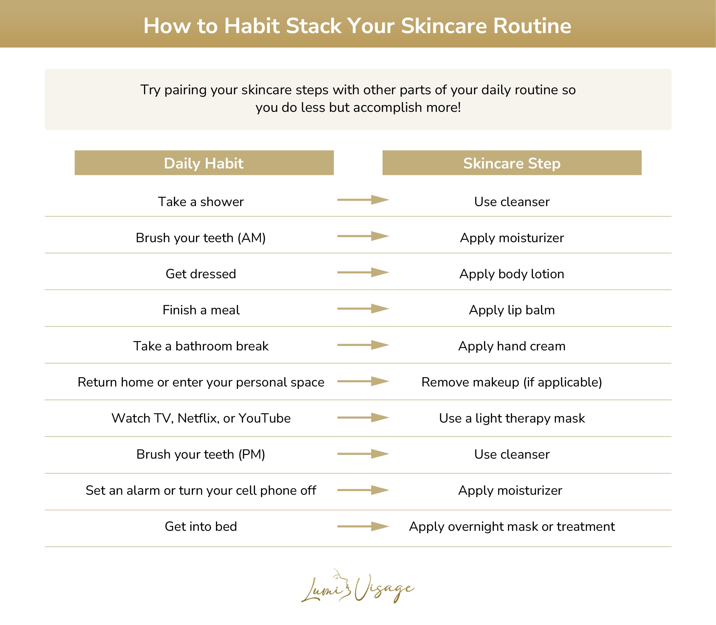 how to habit stack your skincare routine