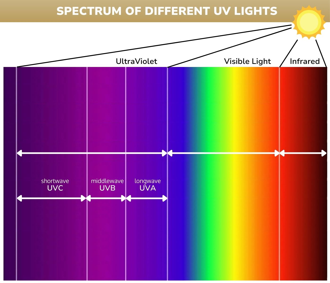 spectrum of different UV lights